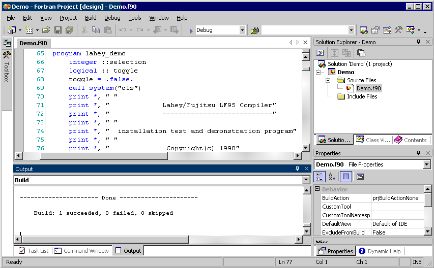 text editor for coding in fortran 95